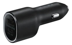 imagen de CARGADOR DUO PARA AUTO - TYPE-C & USB A - (25W + 15W) - SIN CABLE - NEGRO